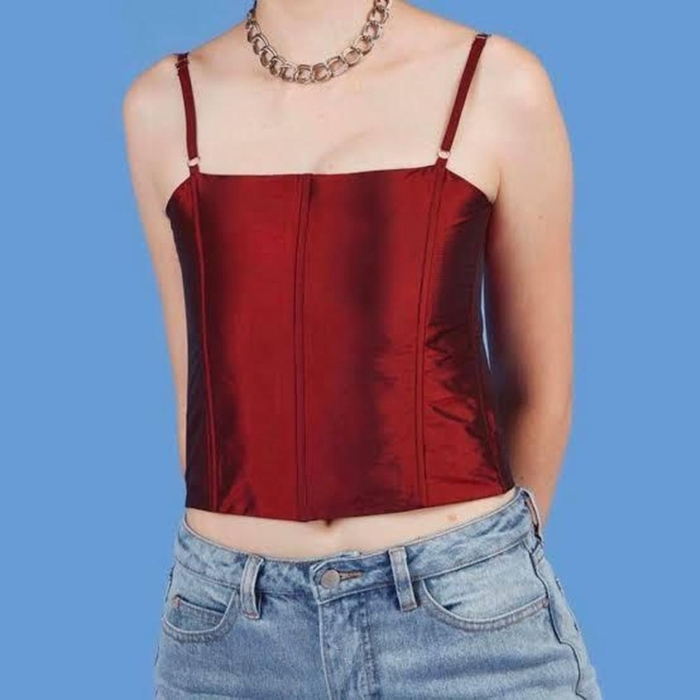 NWT UNIF Pebble Corset Top - Red/Burgundy